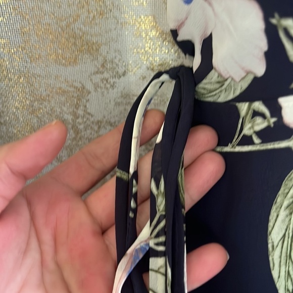 Luluโs All Mine Navy Blue Floral Print High-Low Wrap Dress Size XS - Picture 7 of 17